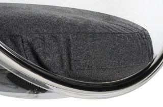 King Home Fotel wiszący BUBBLE poduszka szara - korpus akryl, poduszka wełna