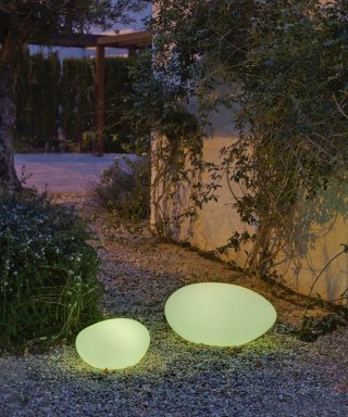 New Garden NEW GARDEN lampa ogrodowa PETRA 60 SOLAR & BATTERY biała