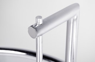 King Home Stolik GREY chromowany - stal galwanizowana, szkło