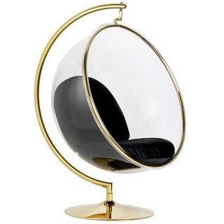 King Home Fotel BUBBLE STAND GOLD VELVET poduszka czarna