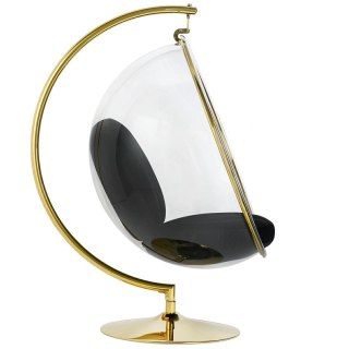 King Home Fotel BUBBLE STAND GOLD VELVET poduszka czarna