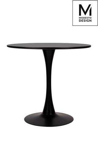 Modesto Design MODESTO stół TULIP FI 80 czarny - MDF, podstawa metalowa