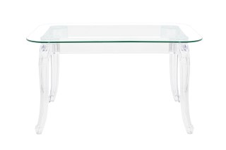 King Home Stół KING 120 transparentny - poliwęglan, szkło hartowane
