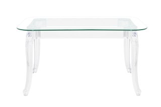 King Home Stół KING 160 transparentny - poliwęglan, szkło hartowane
