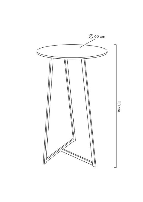 King Home Stolik barowy ALLEN 60 czarny
