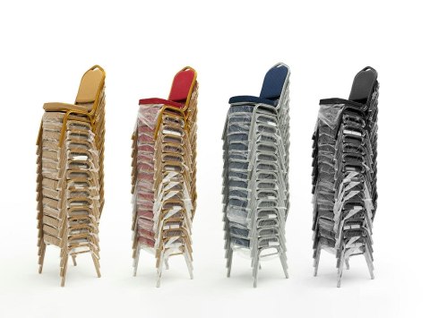 King Home Krzesło bankietowe / konferencyjne ARES niebieske / srebrne