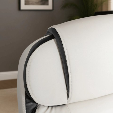 Fotel Biurowy LIVERPOOL Obrotowy Biały Ekoskóra Nowoczesny