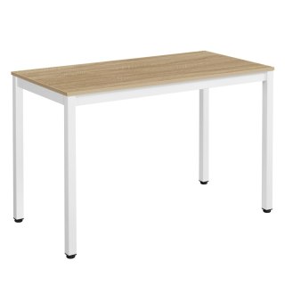 Zestaw Stół TESSA 120cm x 60cm - dąb / białe nogi + 4 krzesła WAT białe / nogi naturalne