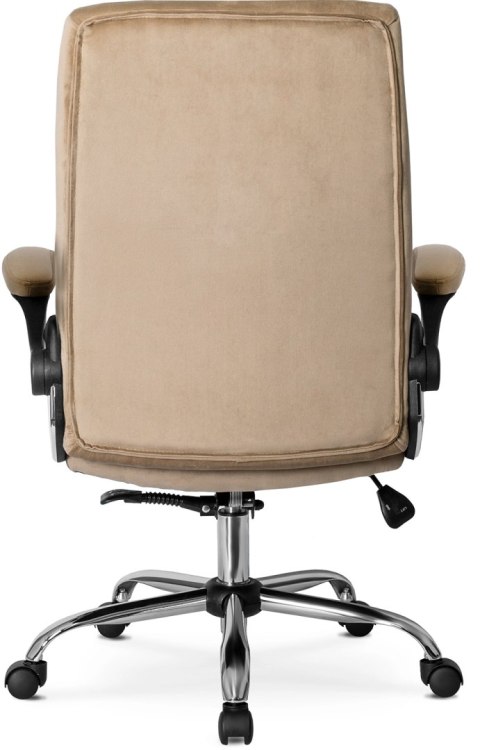 Fotel Biurowy Gabinetowy Obrotowy LONDON Beżowy Welurowy do Biurka