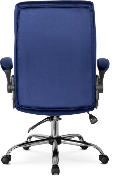 Fotel Biurowy Gabinetowy Obrotowy LONDON Granatowy Welurowy Nowoczesny