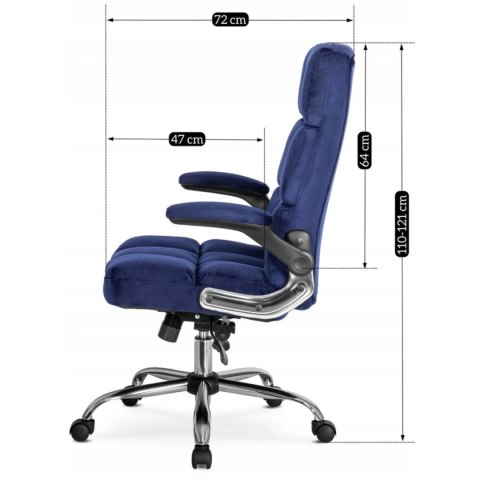 Fotel Biurowy Gabinetowy Obrotowy LONDON Granatowy Welurowy Nowoczesny