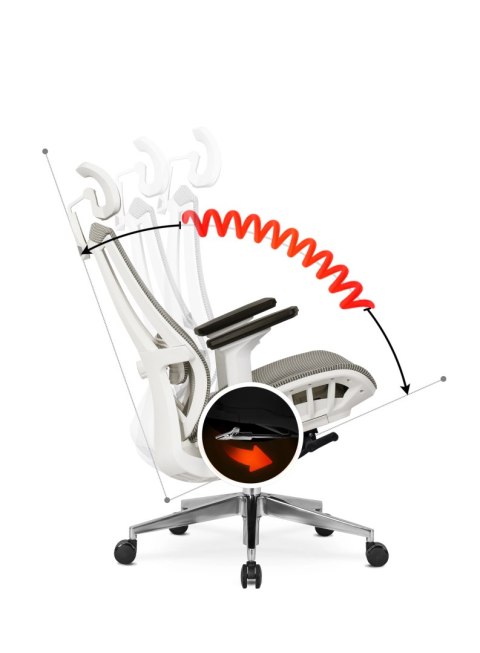 Fotel Biurowy Ergonomiczny Obrotowy SKY Beżowy Nowoczesny