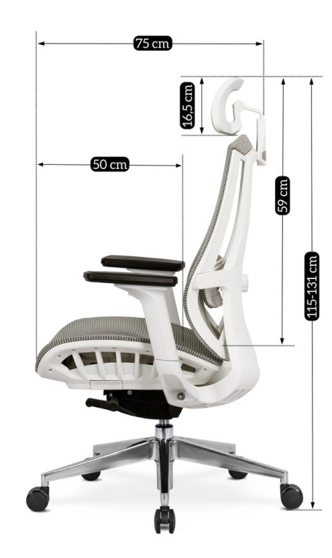 Fotel Biurowy Ergonomiczny Obrotowy SKY Beżowy Nowoczesny