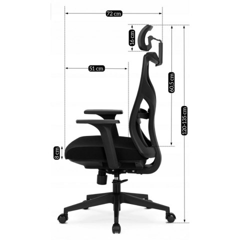 Fotel Obrotowy SPIRAL Ergonomiczny Czarny