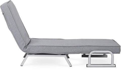 Fotel Rozkładany BART Wypoczynkowy Szary do Spania Leżanka Nowoczesny