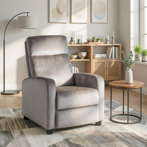 Fotel Rozkładany DANNY Szary Welurowy