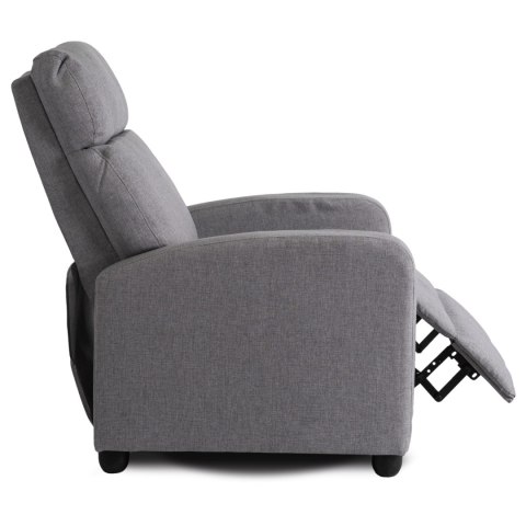 Fotel Rozkładany DANNY Wypoczynkowy z Podnóżkiem Szary Nowoczesny