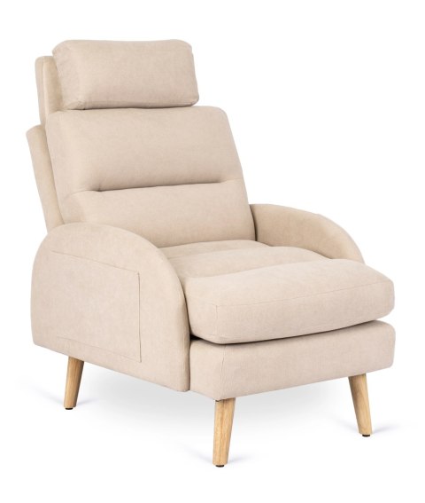 Fotel Wypoczynkowy HENRY z Podnóżkiem Beżowy