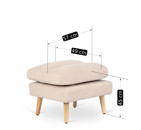 Fotel Wypoczynkowy HENRY z Podnóżkiem Beżowy