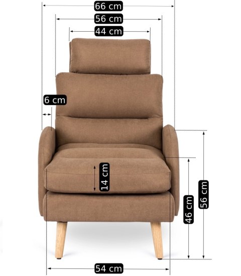 Fotel Wypoczynkowy HENRY z Podnóżkiem Brązowy Nowoczesny Loftowy