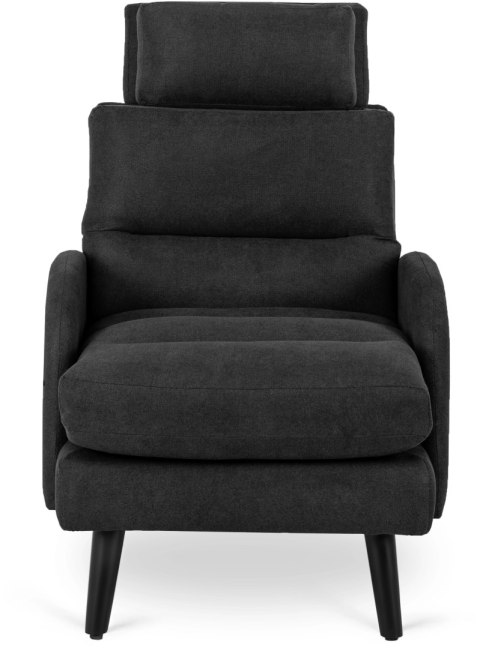 Fotel Wypoczynkowy HENRY z Podnóżkiem Czarny