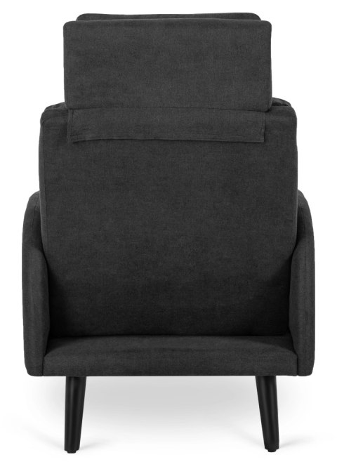 Fotel Wypoczynkowy HENRY z Podnóżkiem Czarny