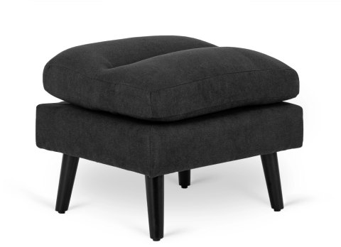 Fotel Wypoczynkowy HENRY z Podnóżkiem Czarny