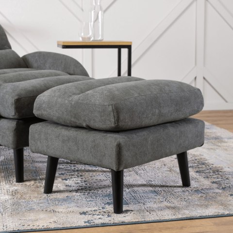 Fotel Wypoczynkowy HENRY z Podnóżkiem Szary