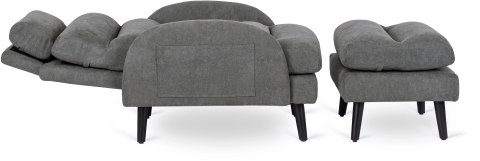 Fotel Wypoczynkowy HENRY z Podnóżkiem Szary