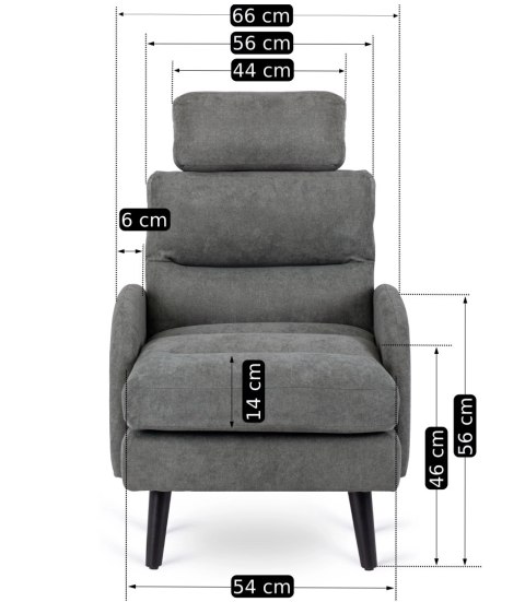 Fotel Wypoczynkowy HENRY z Podnóżkiem Szary
