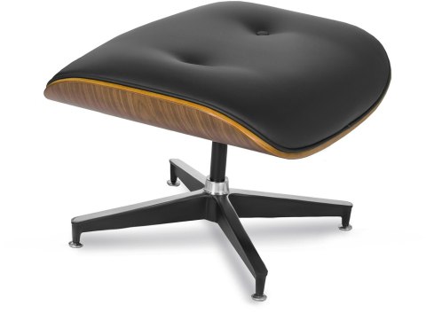 Fotel Wypoczynkowy PALERMO z Podnóżkiem Czarny Ekoskóra