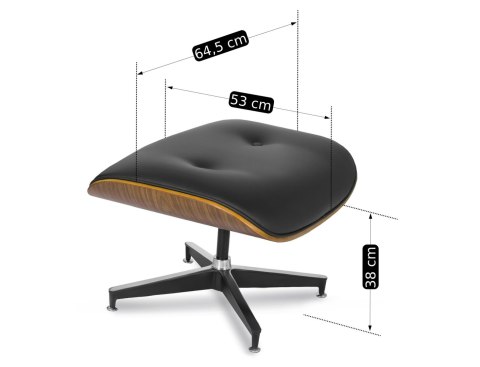 Fotel Wypoczynkowy PALERMO z Podnóżkiem Czarny Ekoskóra