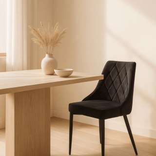 Krzesło CORK Czarne Welurowe