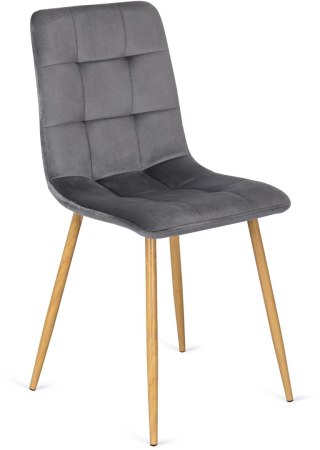 Krzesło FREDY Szare Welurowe