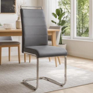 Krzesło LOCA Szare Ekoskóra