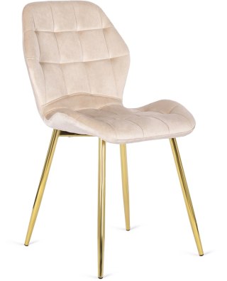 Krzesło LUCKY Kremowe Welurowe