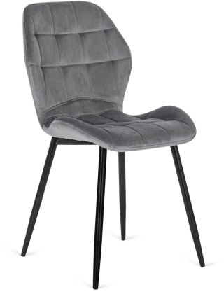 Krzesło LUCKY Szare Welurowe