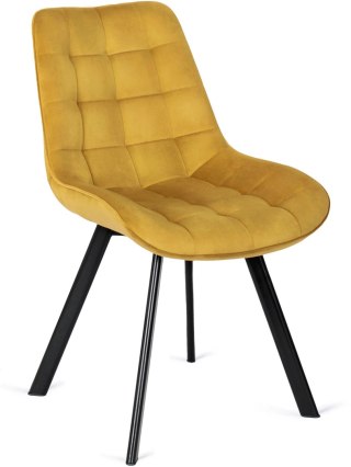 Krzesło RICK Musztardowe Welurowe