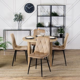 Krzesło ROBIN Beżowe Welurowe