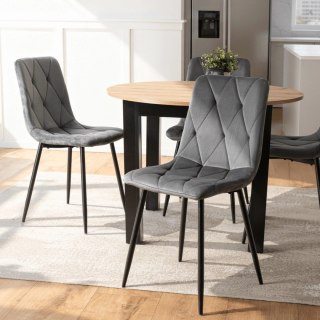 Krzesło ROBIN Szare Welurowe