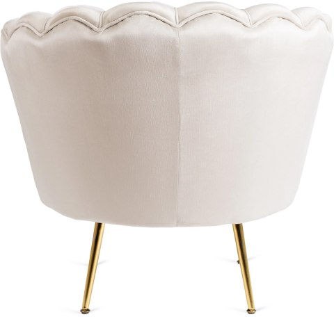 Fotel Wypoczynkowy do Salonu ANGEL Kremowy Muszelka Welurowy Nowoczesny