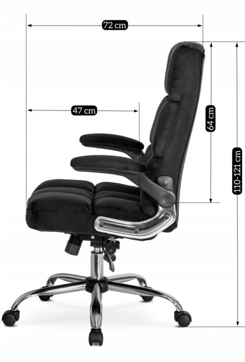 Fotel Biurowy Gabinetowy Obrotowy LONDON Czarny Welurowy do Biurka Nowoczesny