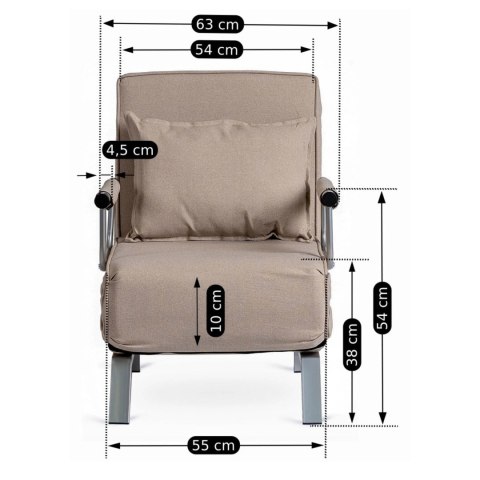Fotel Rozkładany BART Beżowy