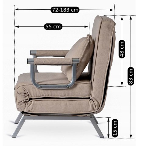 Fotel Rozkładany BART Beżowy