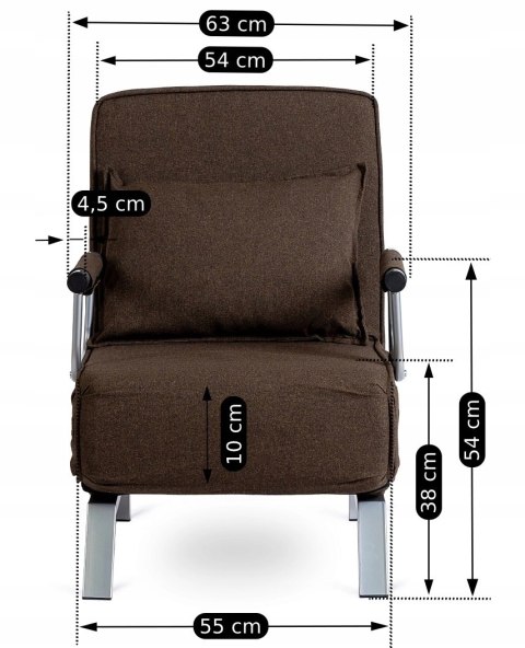 Fotel Rozkładany BART Brązowy