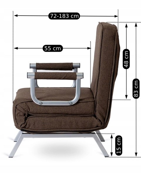 Fotel Rozkładany BART Brązowy
