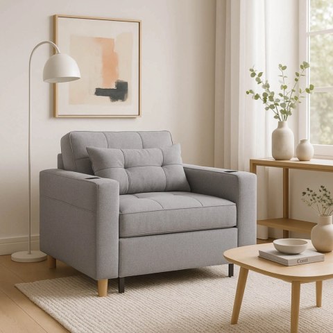 Fotel do Spania SOLOR Rozkładany Amerykanka Szary Nowoczesny