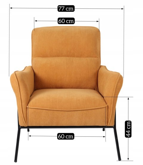 Fotel Wypoczynkowy ALBERTO Musztardowy