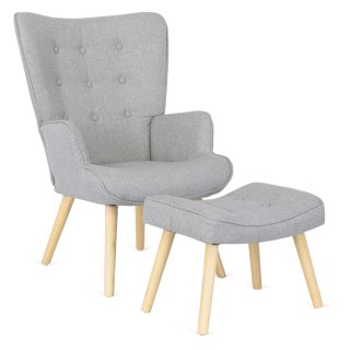 Fotel Wypoczynkowy LOZANO 2 z Podnóżkiem Szary