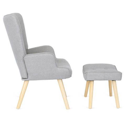 Fotel Wypoczynkowy LOZANO 2 z Podnóżkiem Szary